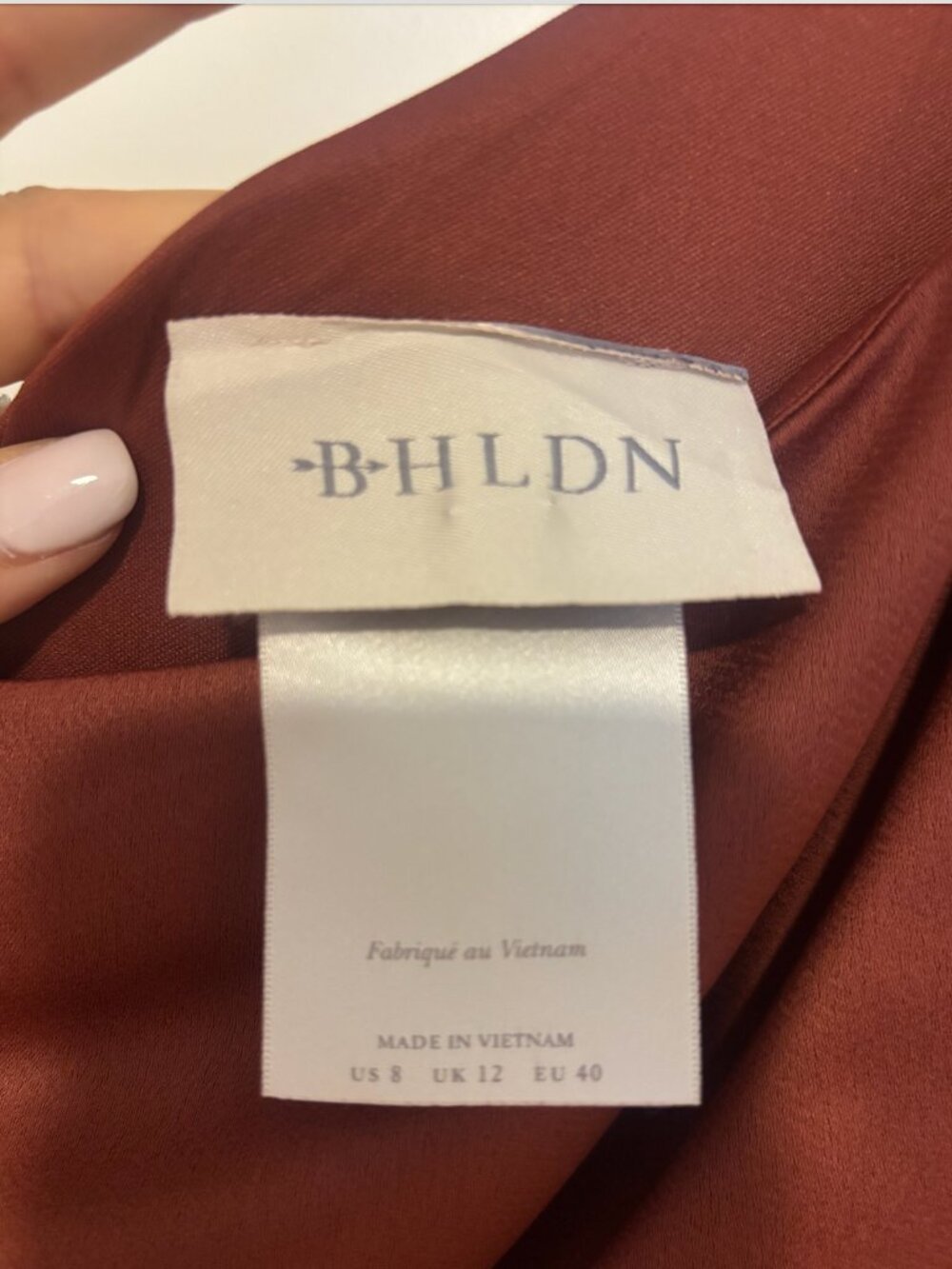 BHLDN Dylan One-Shoulder Satin Maxi Dress in Cinnamon - Picture 2 of 3